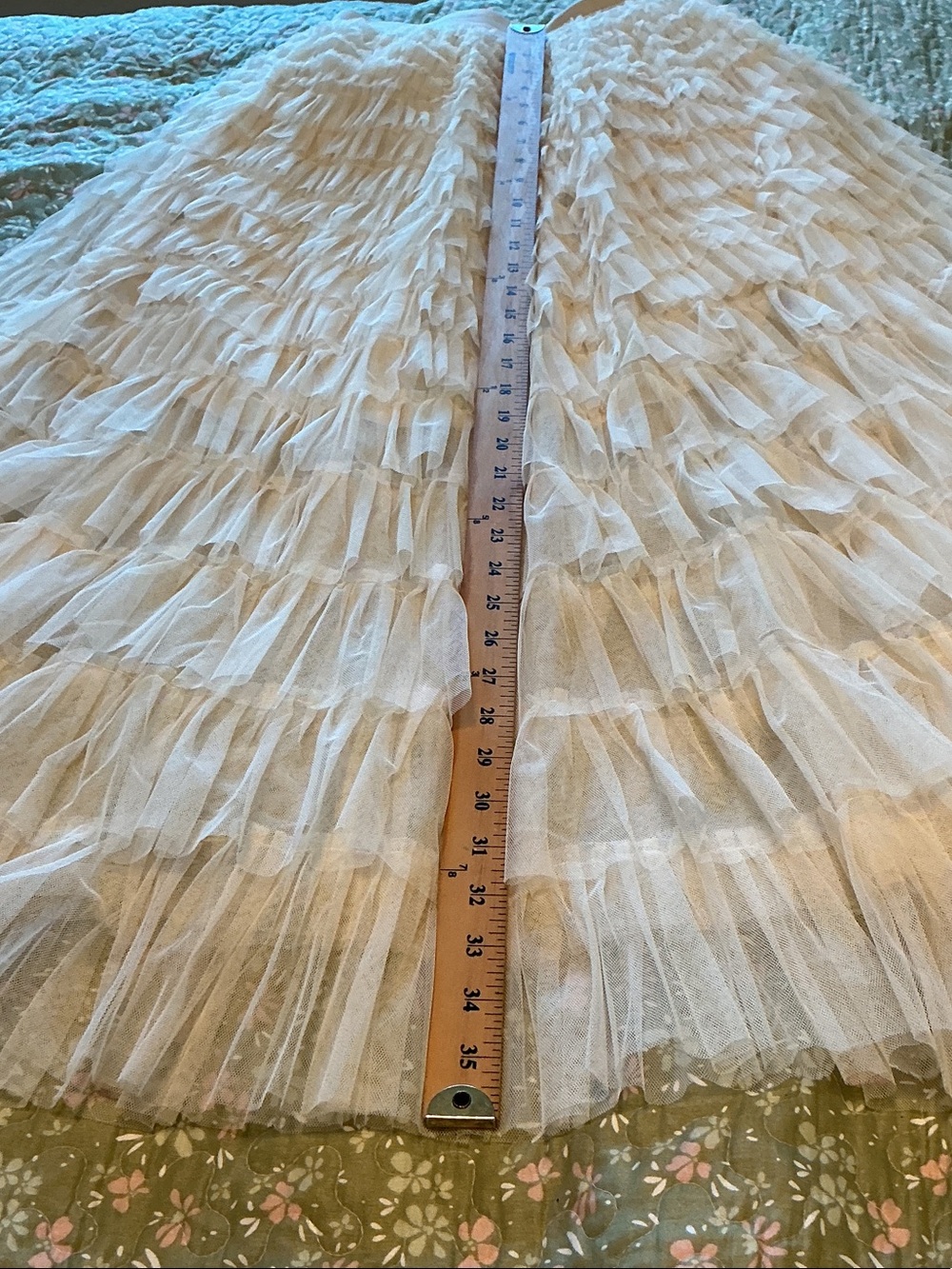 Tiered Tulle Maxi Skirt - Ivory s - Picture 4 of 7